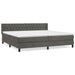 Pat box spring cu saltea, gri închis, 200x200 cm, catifea - WALTI WALTI