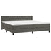 Pat box spring cu saltea, gri închis, 200x200 cm, catifea - WALTI WALTI