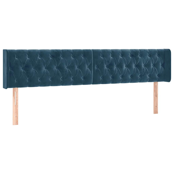 Pat box spring cu saltea, albastru închis, 200x200 cm, catifea - WALTI WALTI