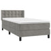 Pat continental cu saltea, gri deschis, 80x200 cm, catifea - WALTI WALTI