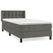 Pat box spring cu saltea, gri închis, 80x200 cm, catifea - WALTI WALTI