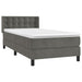 Pat box spring cu saltea, gri închis, 80x200 cm, catifea - WALTI WALTI
