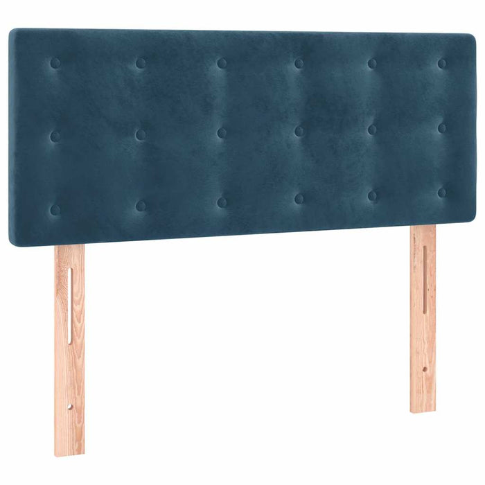 Pat box spring cu saltea, albastru închis, 80x200 cm, catifea - WALTI WALTI