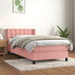 Pat box spring cu saltea, roz, 80x200 cm, catifea - WALTI WALTI