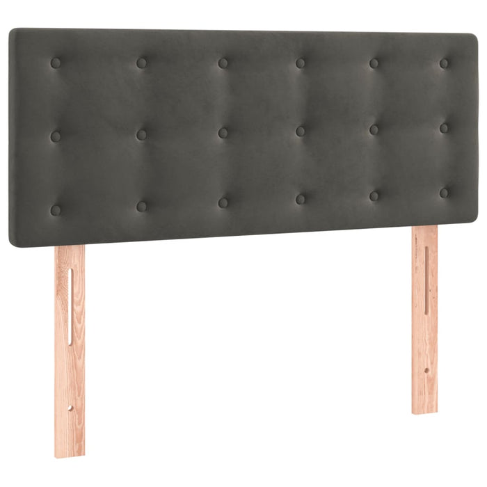 Pat box spring cu saltea, gri închis, 90x190 cm, catifea - WALTI WALTI