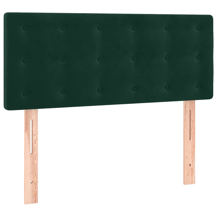 Pat box spring cu saltea, verde închis, 90x190 cm, catifea WALTI