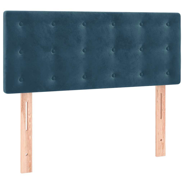 Pat box spring cu saltea, albastru închis, 90x190 cm, catifea - WALTI WALTI