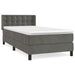 Pat box spring cu saltea, gri închis, 90x200 cm, catifea - WALTI WALTI