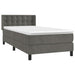 Pat box spring cu saltea, gri închis, 90x200 cm, catifea - WALTI WALTI
