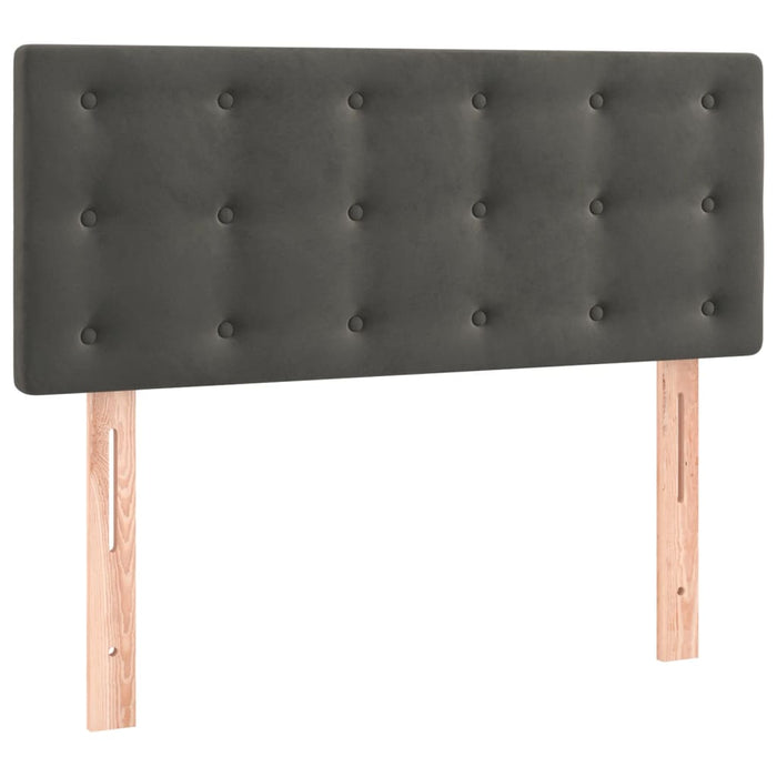 Pat box spring cu saltea, gri închis, 90x200 cm, catifea - WALTI WALTI