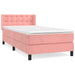 Pat box spring cu saltea, roz, 90x200 cm, catifea - WALTI WALTI