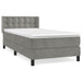 Pat box spring cu saltea, gri deschis, 100x200 cm, catifea - WALTI WALTI