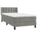 Pat box spring cu saltea, gri deschis, 100x200 cm, catifea - WALTI WALTI