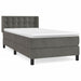 Pat box spring cu saltea, gri închis, 100x200 cm, catifea - WALTI WALTI