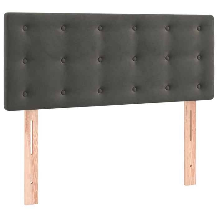 Pat box spring cu saltea, gri închis, 100x200 cm, catifea - WALTI WALTI