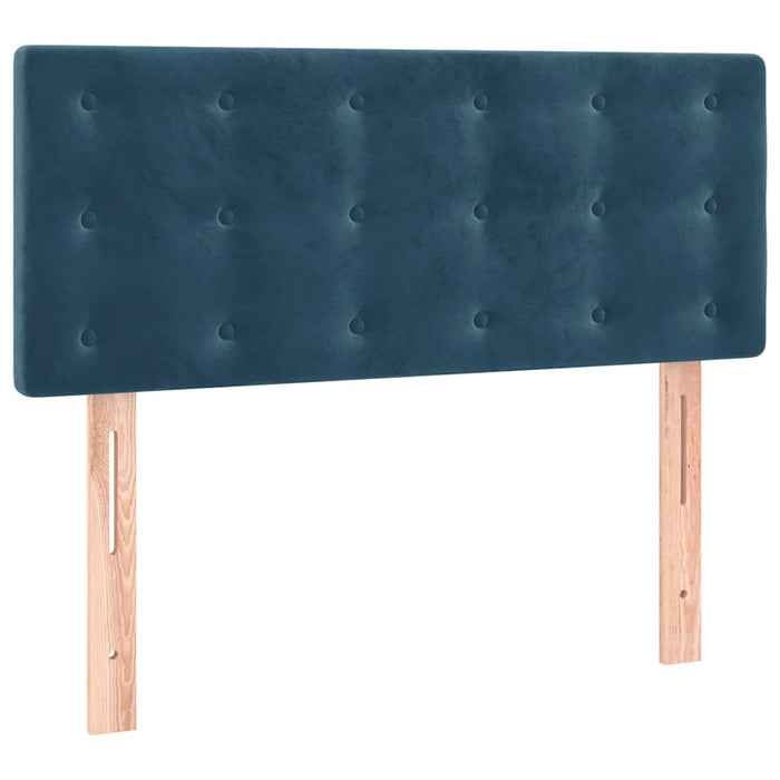 Pat box spring cu saltea, albastru închis, 100x200 cm, catifea - WALTI WALTI