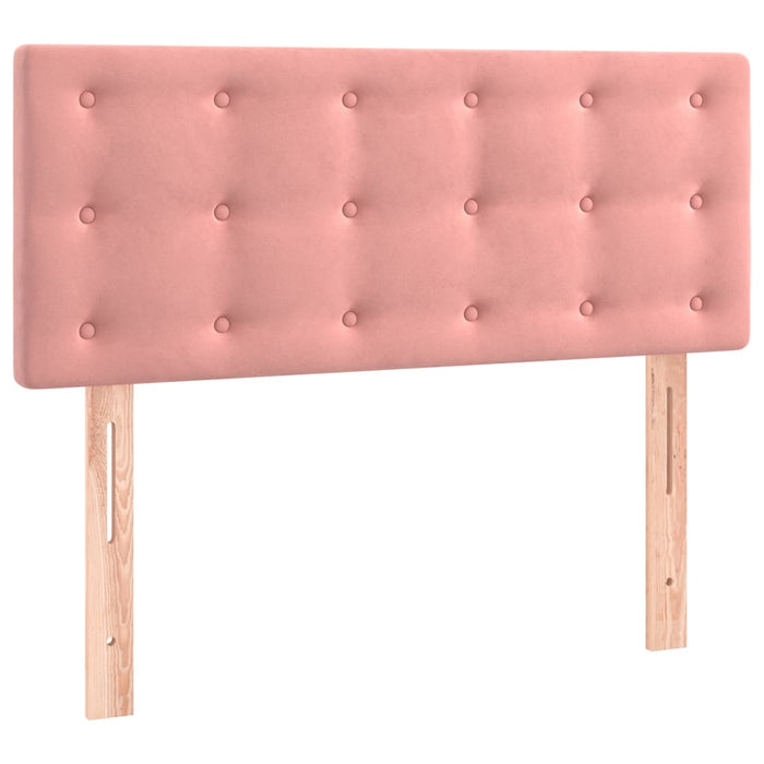 Pat box spring cu saltea, roz, 100x200 cm, catifea - WALTI WALTI