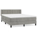 Pat box spring cu saltea, gri deschis, 140x190 cm, catifea - WALTI WALTI