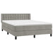 Pat box spring cu saltea, gri deschis, 140x190 cm, catifea - WALTI WALTI