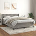 Pat box spring cu saltea, gri deschis, 140x190 cm, catifea - WALTI WALTI