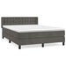 Pat box spring cu saltea, gri închis, 140x190 cm, catifea - WALTI WALTI
