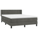Pat box spring cu saltea, gri închis, 140x190 cm, catifea - WALTI WALTI