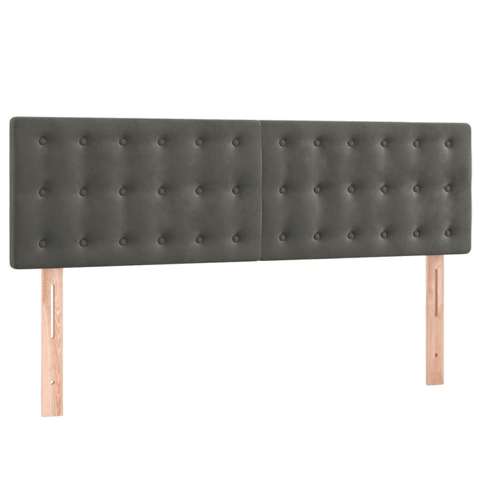 Pat box spring cu saltea, gri închis, 140x190 cm, catifea - WALTI WALTI