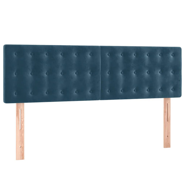Pat box spring cu saltea, albastru închis, 140x190 cm, catifea - WALTI WALTI