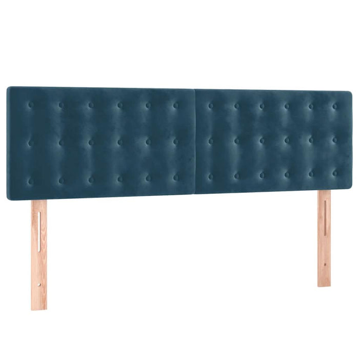 Pat box spring cu saltea, albastru închis, 140x200 cm, catifea - WALTI WALTI