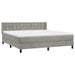 Pat box spring cu saltea, gri deschis, 160x200 cm, catifea - WALTI WALTI