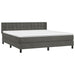 Pat box spring cu saltea, gri închis, 160x200 cm, catifea - WALTI WALTI