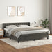 Pat box spring cu saltea, gri închis, 160x200 cm, catifea - WALTI WALTI