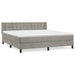 Pat box spring cu saltea, gri deschis, 180x200 cm, catifea - WALTI WALTI