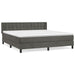 Pat box spring cu saltea, gri închis, 180x200 cm, catifea - WALTI WALTI