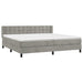 Pat box spring cu saltea, gri deschis, 200x200 cm, catifea - WALTI WALTI