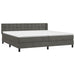 Pat box spring cu saltea, gri închis, 200x200 cm, catifea - WALTI WALTI