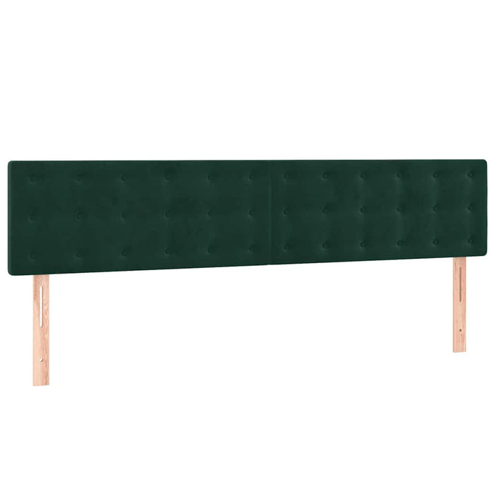 Pat box spring cu saltea, verde închis, 200x200 cm, catifea WALTI