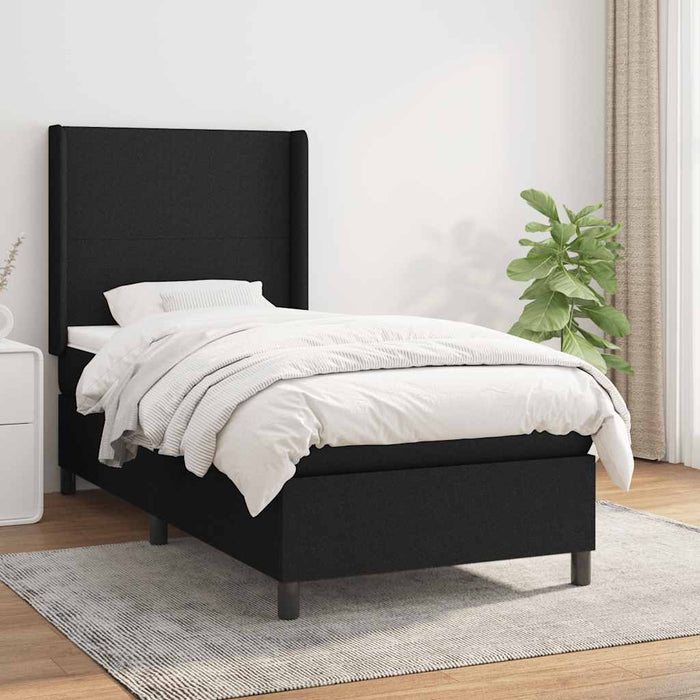 Pat box spring cu saltea, negru, 80x200 cm, textil - WALTI WALTI