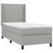 Pat box spring cu saltea, gri deschis, 90x190 cm, textil - WALTI WALTI