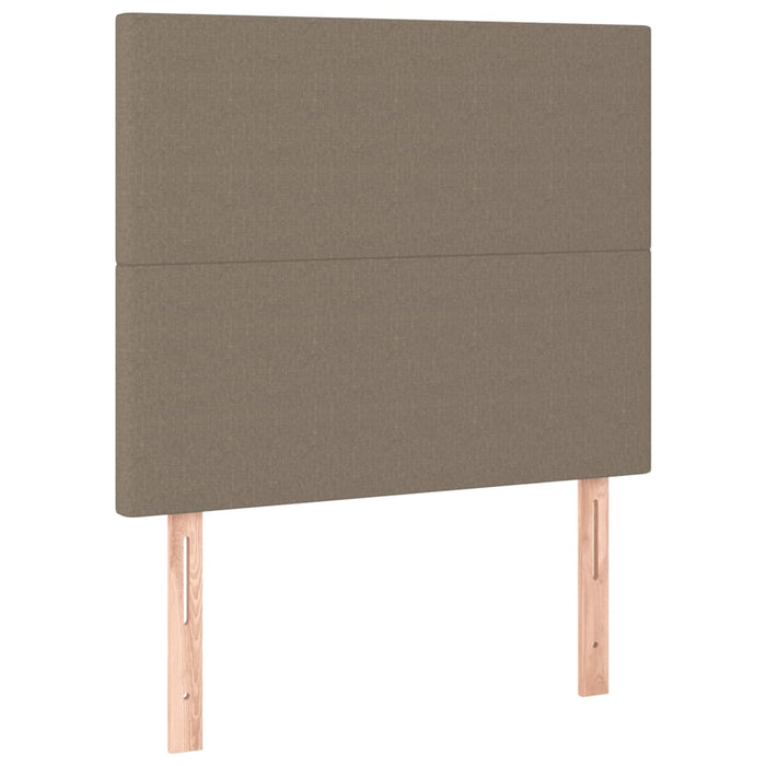 Pat box spring cu saltea, gri taupe, 90x190 cm, textil - WALTI WALTI