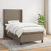 Pat box spring cu saltea, gri taupe, 90x190 cm, textil - WALTI WALTI