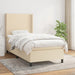 Pat box spring cu saltea, crem, 90x190 cm, textil - WALTI WALTI