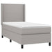Pat box spring cu saltea, gri deschis, 90x200 cm, textil - WALTI WALTI