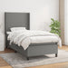Pat box spring cu saltea, gri închis, 100x200 cm, textil - WALTI WALTI