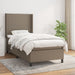 Pat box spring cu saltea, gri taupe, 100x200 cm, textil - WALTI WALTI