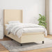 Pat box spring cu saltea, crem, 100x200 cm, textil - WALTI WALTI