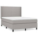 Pat box spring cu saltea, gri deschis, 140x190 cm, textil - WALTI WALTI