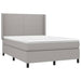 Pat box spring cu saltea, gri deschis, 140x190 cm, textil - WALTI WALTI