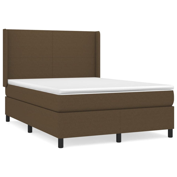 Pat box spring cu saltea, maro închis, 140x200 cm, textil - WALTI WALTI
