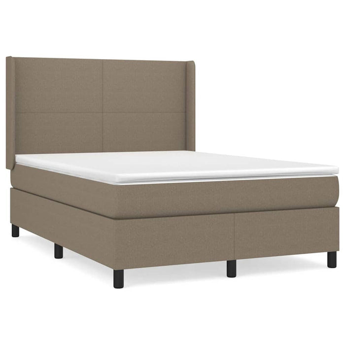 Pat box spring cu saltea, gri taupe, 140x200 cm, textil - WALTI WALTI